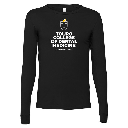  Bella + Canvas Black Jersey Cotton Long Sleeve T Shirt - College of Dental Medicine - Touro University