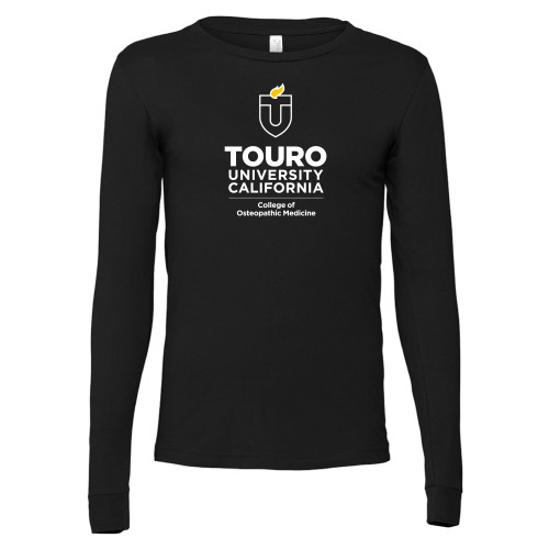  Bella + Canvas Black Jersey Cotton Long Sleeve T Shirt - Touro California College of Osteopathic Medicine Vertical