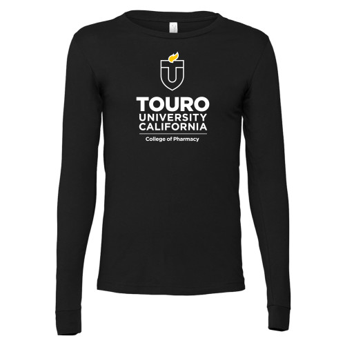  Bella + Canvas Black Jersey Cotton Long Sleeve T Shirt - Touro California College of Pharmacy Vertical