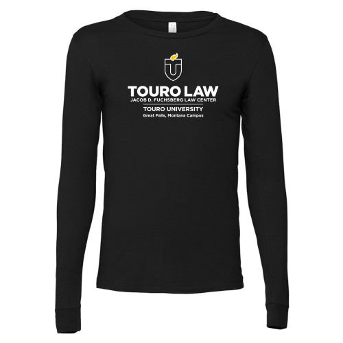  Bella + Canvas Black Jersey Cotton Long Sleeve T Shirt - Touro Law Montana Vertical