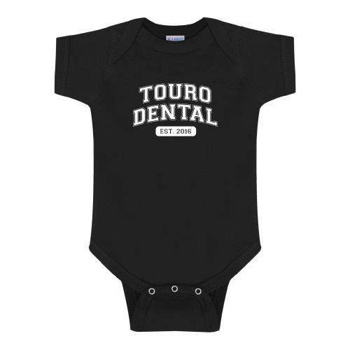 Black Infant Onesie - Touro Dental Collegiate Arched Est Date