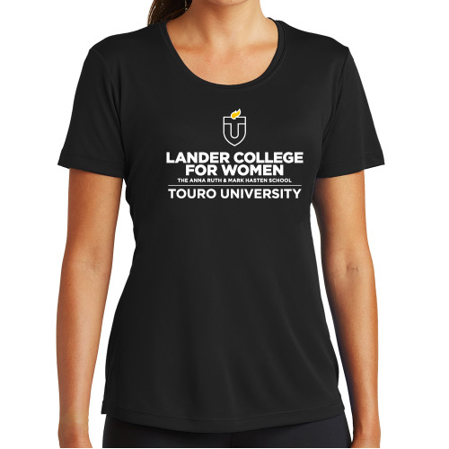  Womens Black Performance Tee - Touro University Lander College for Women