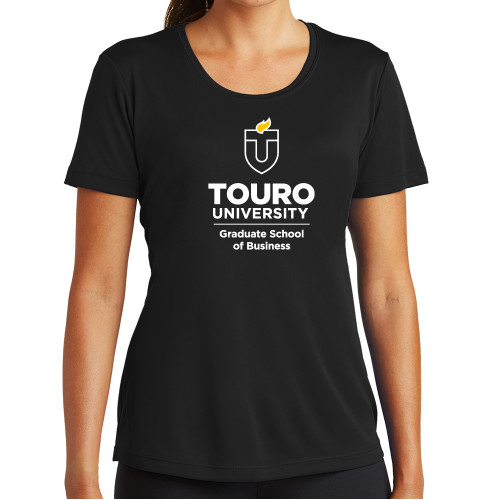  Womens Black Performance Tee - Touro University Graduate School of Business