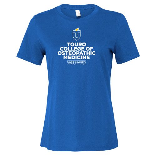 Bella + Canvas Womens Royal Relaxed Cotton T Shirt - Touro College Osteopathic Medicine Montana Vertical