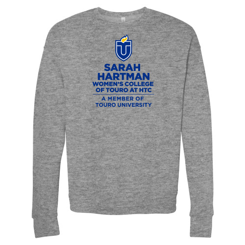  Bella + Canvas Heather Grey Fleece Crew - Touro University Hebrew Theological College