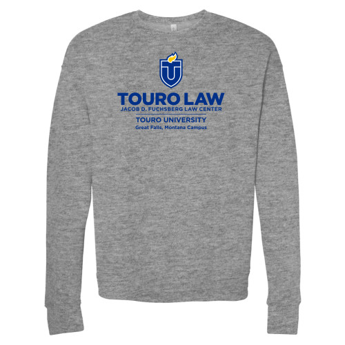  Bella + Canvas Heather Grey Fleece Crew - Touro Law Montana Vertical