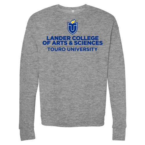  Bella + Canvas Heather Grey Fleece Crew - Touro University Lander College of Arts and Sciences