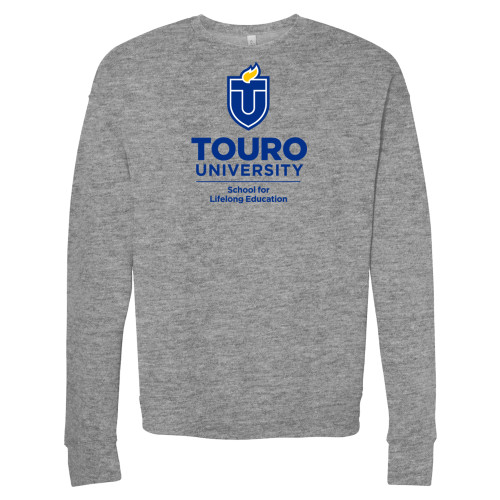  Bella + Canvas Heather Grey Fleece Crew - School for Lifelong Education - Touro University