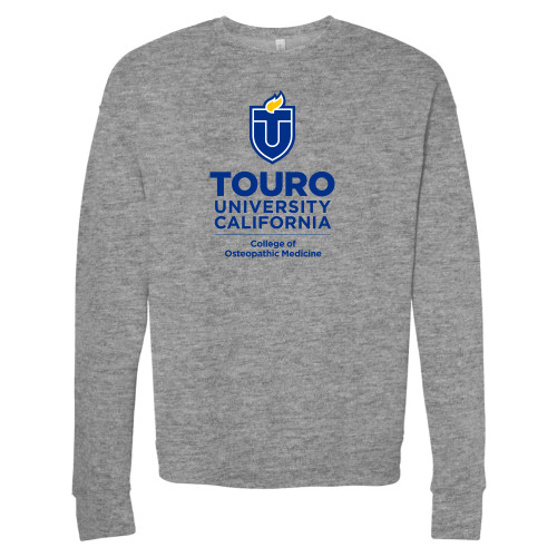  Bella + Canvas Heather Grey Fleece Crew - Touro California College of Osteopathic Medicine Vertical