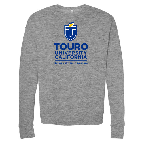  Bella + Canvas Heather Grey Fleece Crew - Touro California College of Health Sciences Vertical