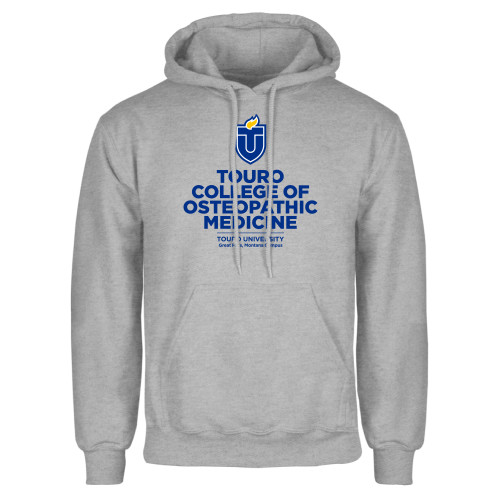  Grey Fleece Hoodie - Touro College Osteopathic Medicine Montana Vertical