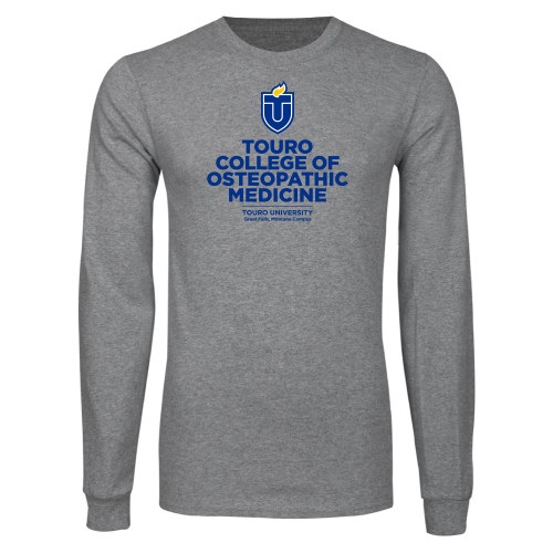  Grey Long Sleeve T Shirt - Touro College Osteopathic Medicine Montana Vertical