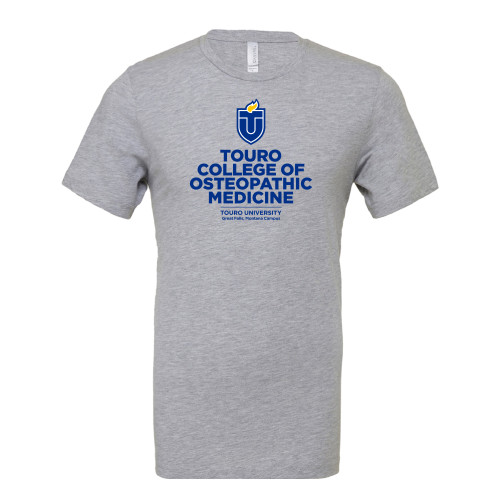  Bella + Canvas Heather Grey CVC T Shirt - Touro College Osteopathic Medicine Montana Vertical