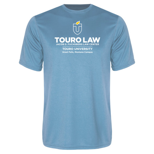  Light Blue Performance Tee - Touro Law Montana Vertical