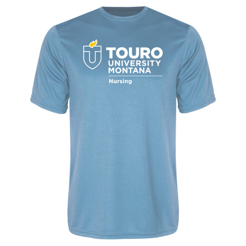  Light Blue Performance Tee - Touro Montana Nursing Vertical