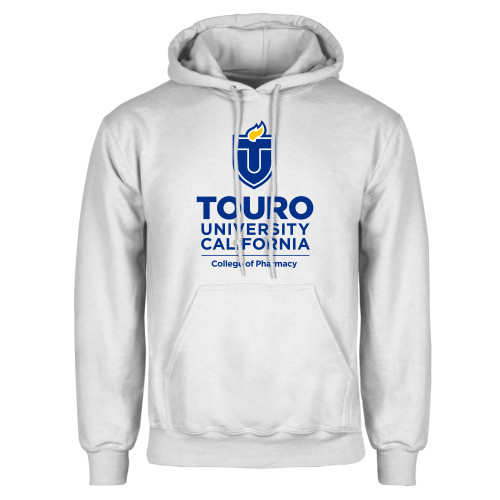  White Fleece Hoodie - Touro California College of Pharmacy Vertical