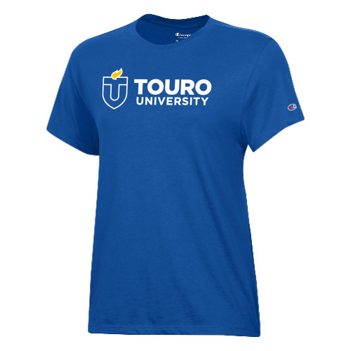  Champion Womens Royal Core Short Sleeve Tee - Touro University Horizontal