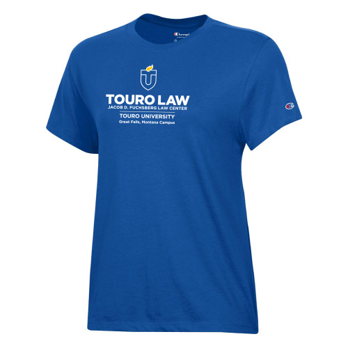 Champion Womens Royal Core Short Sleeve Tee - Touro Law Montana Vertical