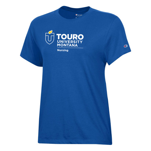  Champion Womens Royal Core Short Sleeve Tee - Touro Montana Nursing Vertical