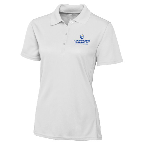  C&B Womens White Clique Ice Pique Polo - Touro College Los Angeles Division - Touro University