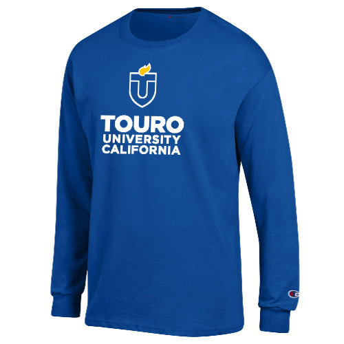  Champion Royal Long Sleeve T Shirt - Touro University CA Stacked