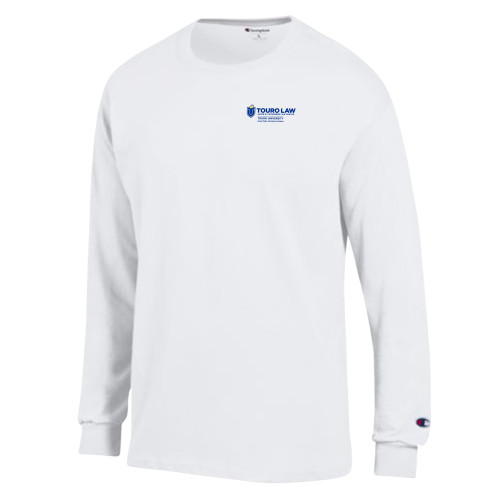  Champion White Long Sleeve T Shirt - Touro Law Montana Horizontal