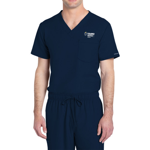  Unisex Navy Ultra V Neck Scrub Top - Touro Montana Nursing Vertical