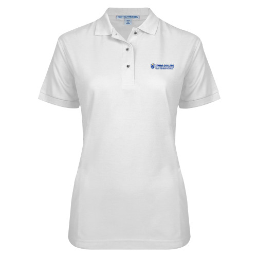  Womens Silk Touch White Pique Polo - Touro College of Osteopathic Medicine Montana