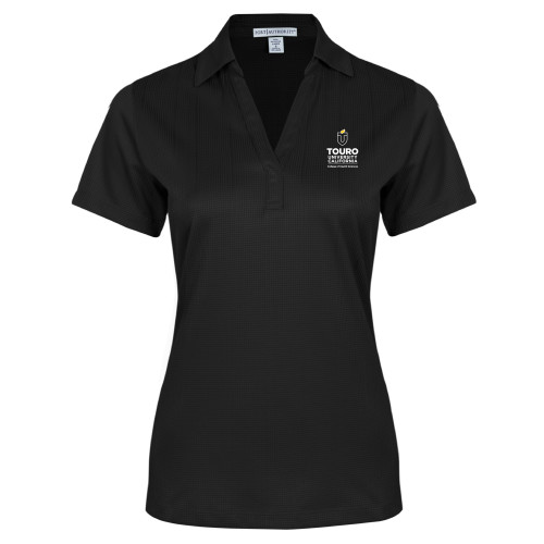  Womens Black Performance Fine Jacquard Polo - Touro California College of Health Sciences Vertical