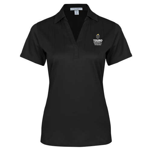  Womens Black Performance Fine Jacquard Polo - Touro University Graduate School of Social Work