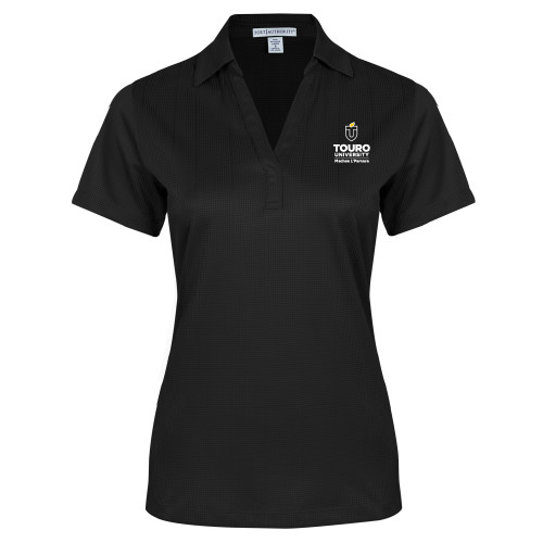  Womens Black Performance Fine Jacquard Polo - Machon LParnasa - Touro University