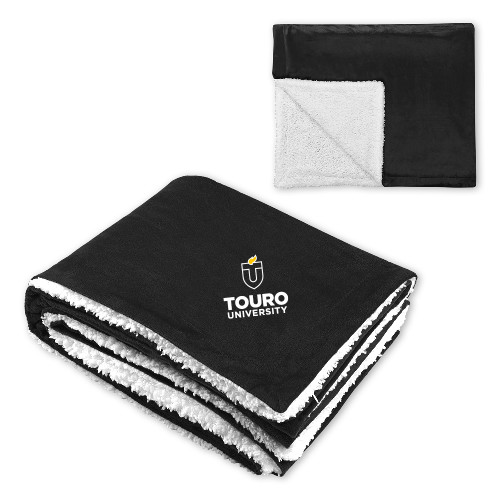  Super Soft Luxurious Black Sherpa Throw Blanket - Touro University Stacked