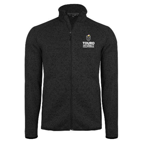  Black Heather  Sweater Fleece Jacket - Touro University CA Stacked