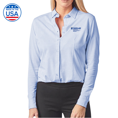  Womens Light Blue Elitech Prestige Knit Long Sleeve Shirt  - Touro Law - Touro Montana