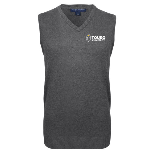  Charcoal VNeck Sweater Vest - Touro University Horizontal