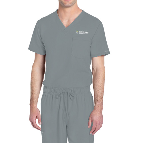  Unisex Grey Ultra V Neck Scrub Top - Touro College of Osteopathic Medicine Montana