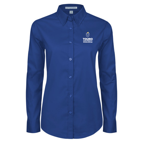  Womens Royal Twill Button Down Long Sleeve  - Touro University Worldwide
