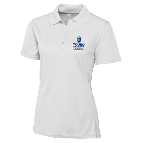  C&B Womens White Clique Ice Pique Polo - Touro University NYSCAS