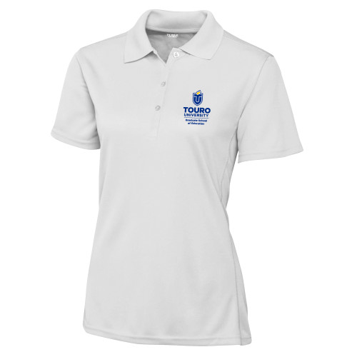  C&B Womens White Clique Ice Pique Polo - Touro University Graduate School of Education
