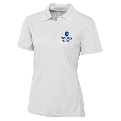  C&B Womens White Clique Ice Pique Polo - Touro University Nevada