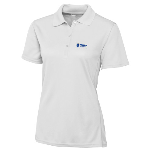  C&B Womens White Clique Ice Pique Polo - Touro University Horizontal