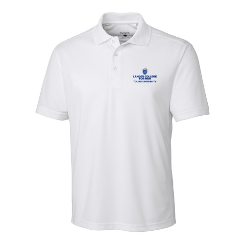  C&B White Clique Ice Pique Polo - Touro University Lander College for Men