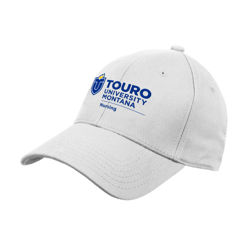  White Structured Adjustable Pro Style Hat - Touro Montana Nursing Vertical