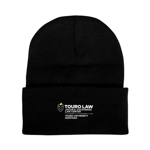  Black Knit Beanie w/Cuff - Touro Law - Touro Montana