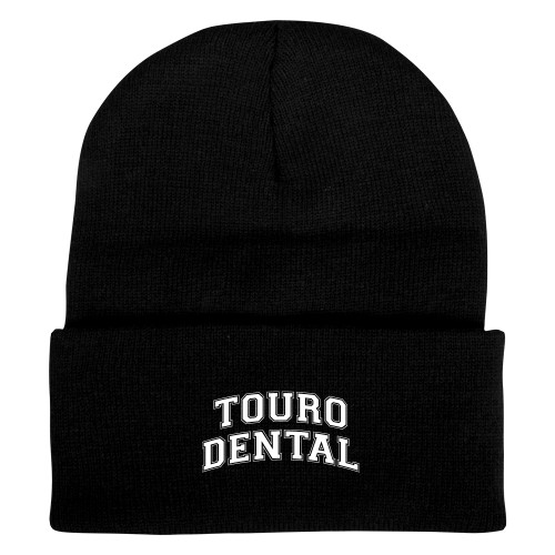  Black Knit Beanie w/Cuff - Touro Dental Collegiate Arched
