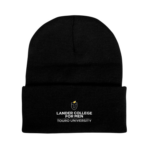  Black Knit Beanie w/Cuff - Touro University Lander College for Men