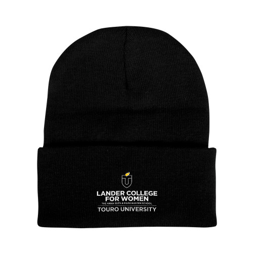  Black Knit Beanie w/Cuff - Touro University Lander College for Women