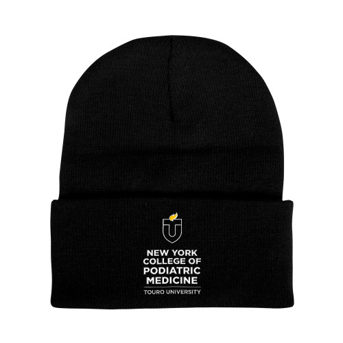  Black Knit Beanie w/Cuff - Touro University College of Podiatric Medicine