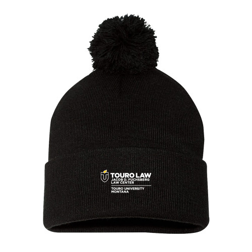  Sportsman Black Pom Pom Cuffed Beanie - Touro Law - Touro Montana