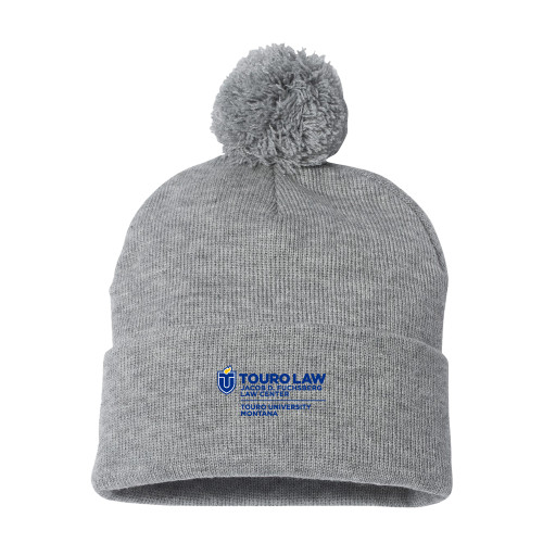  Sportsman Heather Grey Pom Pom Cuffed Beanie - Touro Law - Touro Montana